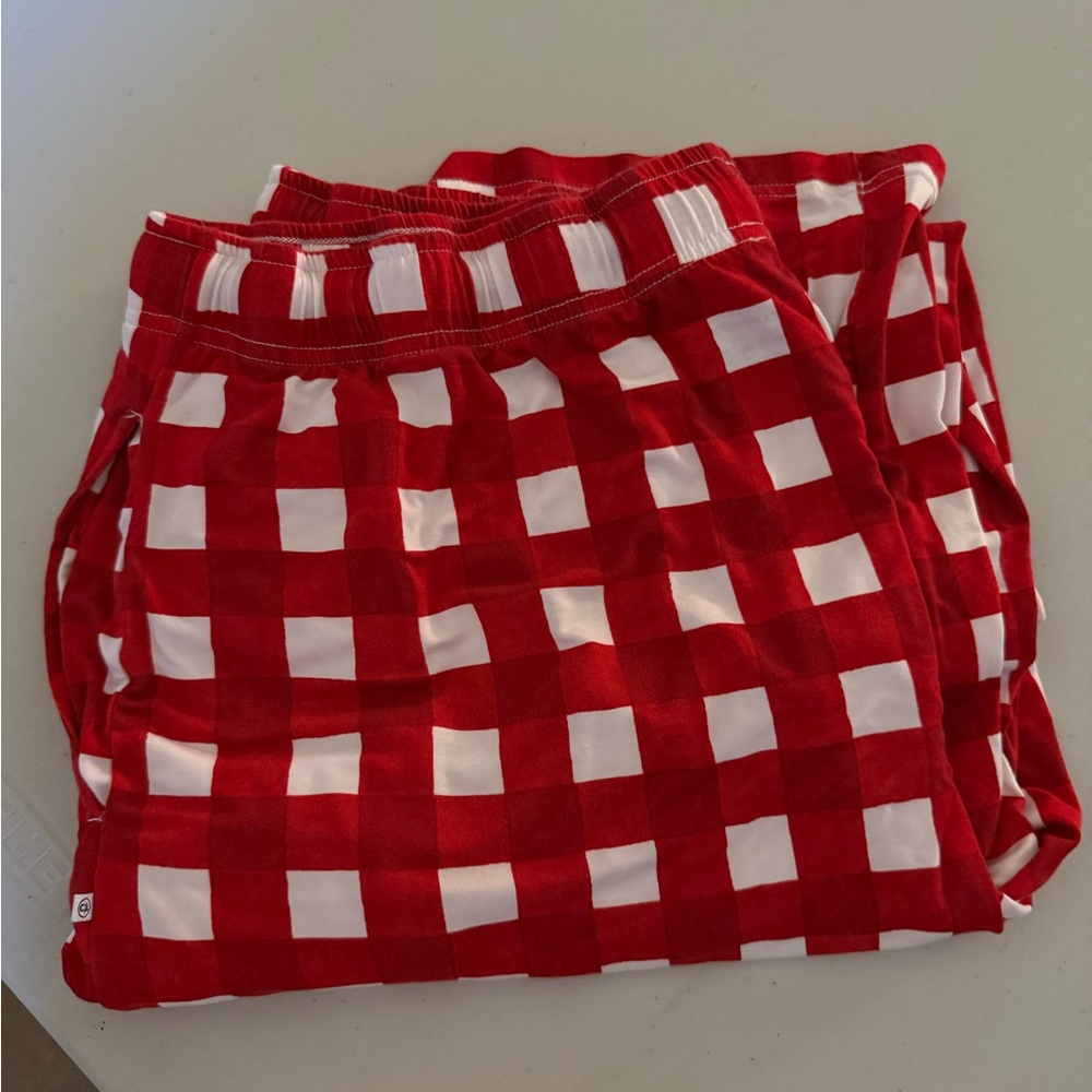 Caden Lane Red and White Checkered pajama pants